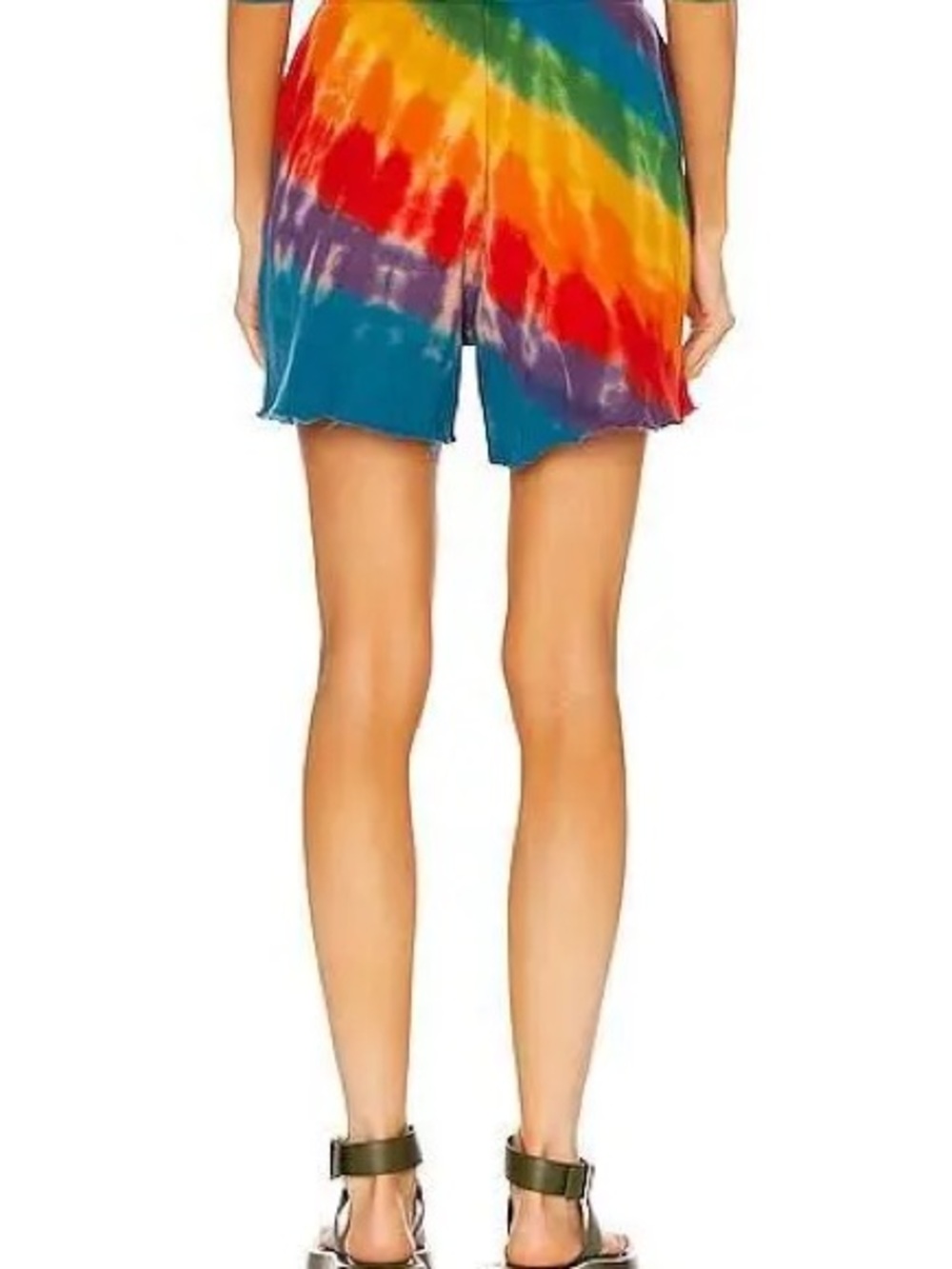 The Elder Statesman Void Sweatshort Tie-Dye Rainbow Shorts XL